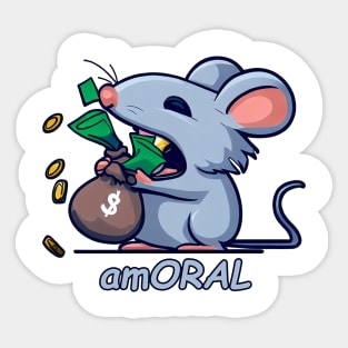 Amoral Rat | Rat Eat Dirty Money Sticker